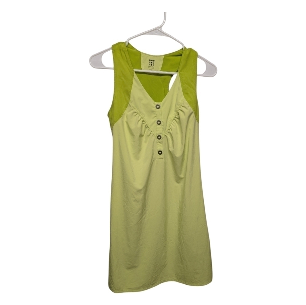 TITLE NINE Women's Green Dress 4 Button Mesh Racerback Athletic (XS)